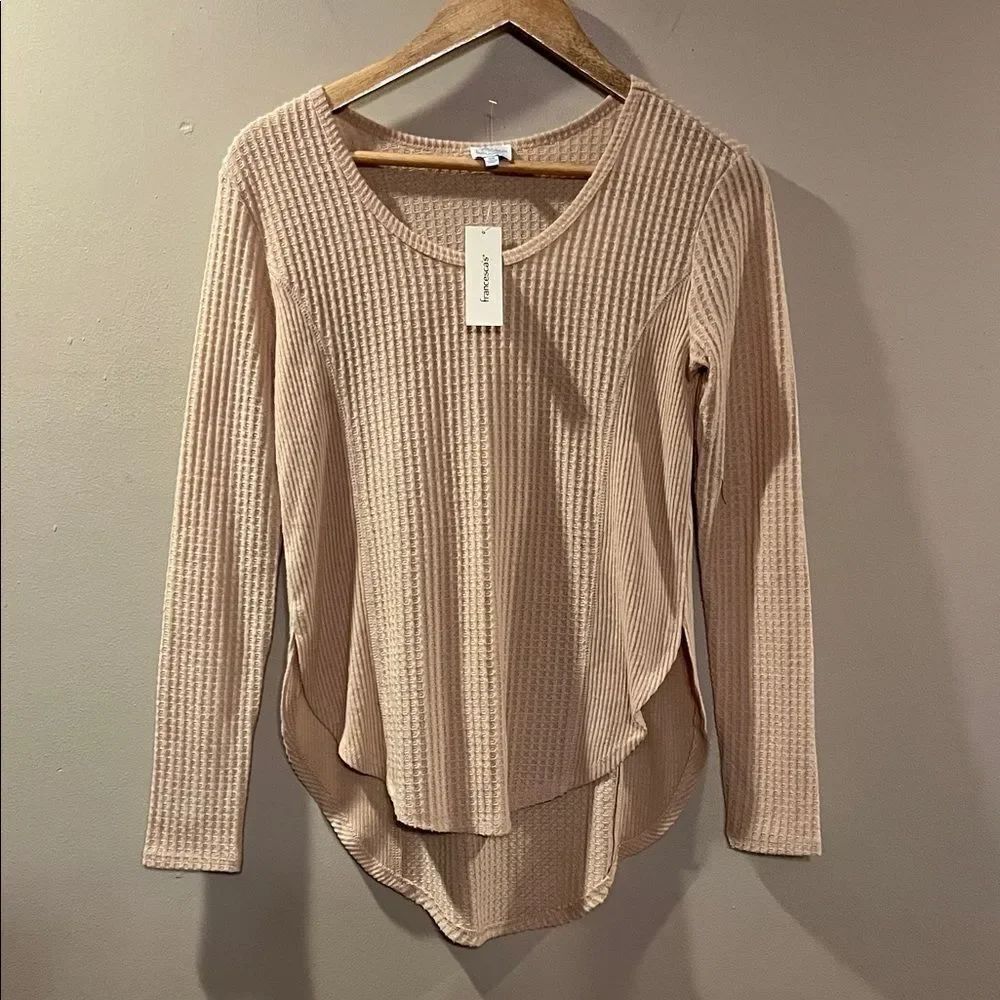 NWT Blue Rain Waffle Long Sleeve Top